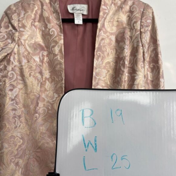 Michaelangelo Women's Pink Top Zip Up Sleeveless With Coat & Skirt Set Size 8 - Picture 14 of 15